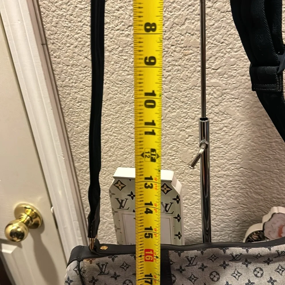 Louis Vuitton Gray Monogram Messenger Bag with Dark Leather Straps